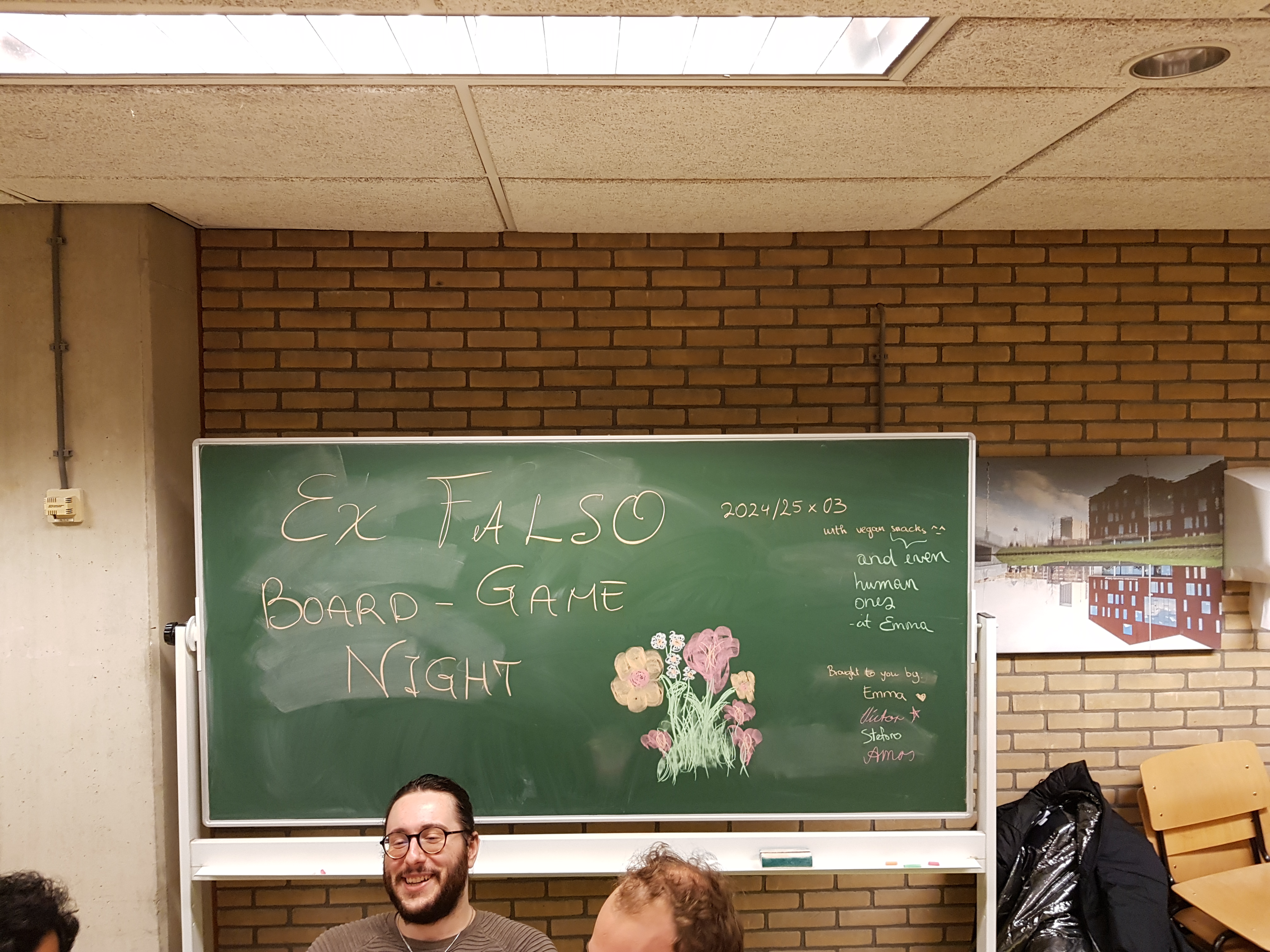 Our Spring Board Game Night. Beppe is looking forward to making more Ex Falso art this year