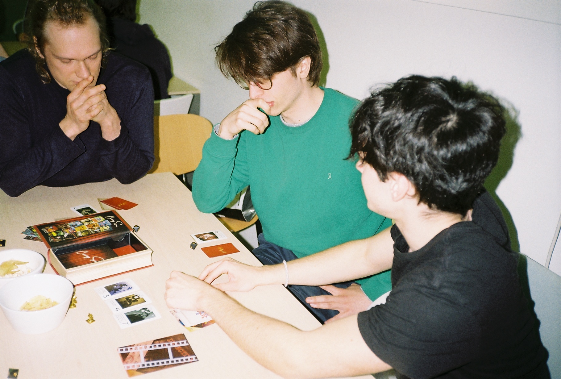 Justus, Stefano, and a PhD student playing Hollywood 1947